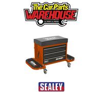 Sealey Mechanic's Utility Seat & Toolbox - Orange - SCR18O