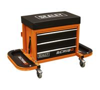 Sealey SCR18O Mechanic's Utility Seat & Toolbox - Orange