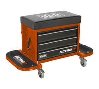 Sealey SCR18O Mechanic's Utility Seat & Toolbox - Orange