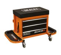 Sealey Mechanic's Utility Seat & Toolbox - Orange - SCR18O