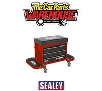 Sealey SCR18R Mechanics Utility Seat Toolbox Hi-Vis RED