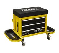 Sealey SCR18Y Mechanic's Utility Seat & Toolbox - Yellow