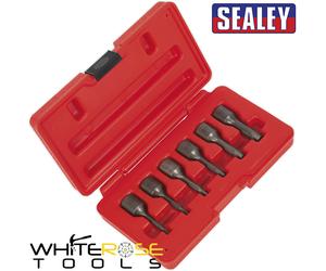 Sealey Screw Extractor Set 6pc 3/8"Sq Drive Remover Broken Bolts Storage Case