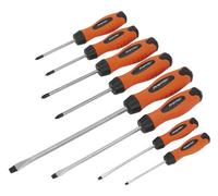 Sealey Screwdriver Set 8Pc Hammer-Thru Hi-Vis Orange Hv004