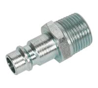 Sealey Screwed Air Line Adaptor BSPT Male Thread 3/8" BSPT Pack of 2