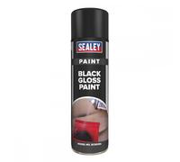 Sealey SCS025 Black Gloss Paint 500Ml Pack Of 6