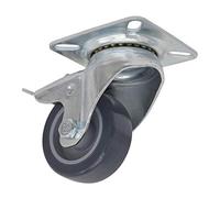 Sealey Castor Wheel 50mm Plate Swivel With Total Lock 40Kg Load Scw250Spl