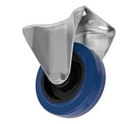 Sealey SCW3100FPEM Heavy-Duty Blue Elastic Rubber Fixed Castor Wheel Ø100Mm - Trade