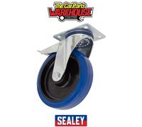 Sealey SCW3100SPLEM HeavyDuty Blue Elastic Rubber Swivel Castor Wh...