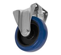 Sealey SCW3125FPEM Heavy-Duty Blue Elastic Rubber Fixed Castor Whe...