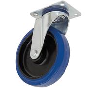 Sealey SCW3125SPEM Heavy-Duty Blue Elastic Rubber Swivel Castor Wheel Ø125Mm - Trade