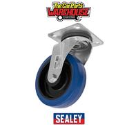 Sealey SCW3160SPEM Heavy-Duty Blue Elastic Rubber Swivel Castor Wh...