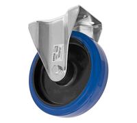 Sealey SCW3200FPEM Heavy-Duty Blue Elastic Rubber Fixed Castor Wheel Ø200Mm - Trade