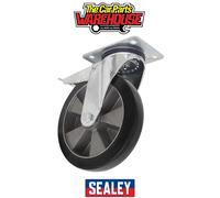 Sealey Heavy Duty Rubber Castor Wheel Swivel and Total Lock 125mm
