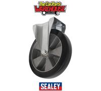 Sealey SCW5152FPEM Heavy-Duty Rubber Castor Wheel Fixed Plate Ø152...