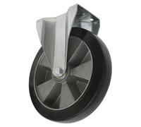 Sealey SCW5200FPEM Heavy-Duty Rubber Castor Wheel Fixed Plate Ø200Mm - Trade