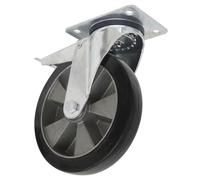 Sealey SCW5200SPLEM Heavy-Duty Rubber Castor Wheel Swivel With Total Lock Ø200Mm - Trade