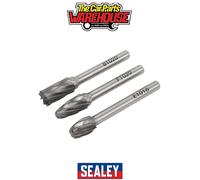Sealey SDBCK3 Tungsten Carbide Rotary Burr Set 3Pc Ripper/Coarse