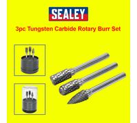 Sealey SDBK3 Tungsten Carbide Rotary Burr Set 3pc