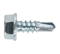 Sealey Self-Drilling Screws DIN 7504K Hex Head - Zinc Plated 4.2 x 25mm - Pack of 100