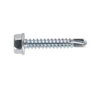 Sealey SDHX4225 Zinc Plated Self-Drilling Hex Head Screw 4.2 x 25mm - Pack of