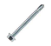Sealey SDHX5550 Self Drilling Screw 5.5 x 50mm Hex Head Zinc DIN 7504K Pack 100