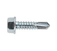 Sealey Self Drilling Screw 6.3 x 25mm Hex Head Zinc DIN 7504K Pack of 100 - SDHX