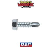 Sealey Self Drilling Screw 6.3 x 25mm Hex Head Zinc DIN 7504K Pack of 100 - SDHX