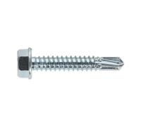 Sealey SDHX6338 Zinc Plated Self-Drilling Hex Head Screw 6.3 x 38mm - Pack of