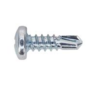 Sealey Pan Head Phillips Zinc Plated D7504N Self Drilling Screws 4.2mm 13mm Pack of 100