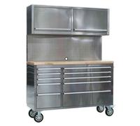 Sealey Sealey AP5510SS Mobile 10 Drawer Stainless Steel Cabinet with Backboard