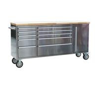 Sealey Sealey AP7210SS Mobile 10 Drawer Stainless Steel Cabinet with Cupboard