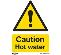 Sealey Self Adhesive Vinyl Caution Hot Water Sign 75mm 100mm Standard