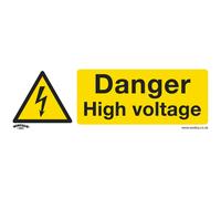 Worksafe Warning Safety Sign - Danger High Voltage - Self-Adhesive Vinyl
