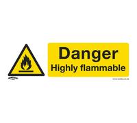 Worksafe Safety Sign - Danger Highly Flam. - Self-adhesive, Pack of 10