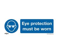 Sealey Self Adhesive Vinyl Eye Protection Must Be Worn Sign Pack of 10 300mm 100mm Standard