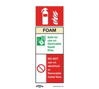 Worksafe Safe Conditions Safety Sign - Foam Fire Extinguisher - Self-Adhesive Vinyl - Pack of 10