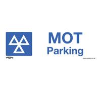 Warning Safety Sign - MOT Parking - Self-Adhesive Vinyl - Pack of 10