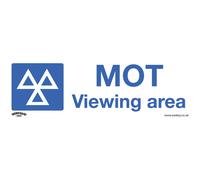 Warning Safety Sign - MOT Viewing Area - Self-Adhesive Vinyl - Pack of 10