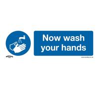 Worksafe Safety Sign - Now Wash You Hands - Self-adhesive