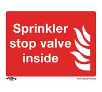 Safe Conditions Safety Sign - Sprinkler Stop Valve - Self-Adhesive Vinyl - Pack of 10