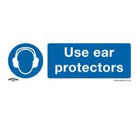 Sealey Self Adhesive Vinyl Use Ear Protectors Sign Pack of 10