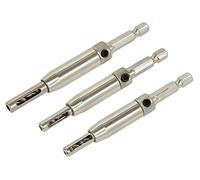 Sealey AK3HD Self-Centring Chamfered Hinge Drill Set 3Pc