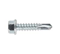 Sealey Self Drilling Screw SDHX5525 – 5.5 x 25mm Hex Head Zinc DIN 7504K – Pack of 100