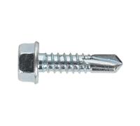 Sealey Self Drilling Screw 6.3 x 25mm Hex Head Zinc DIN 7504K Pack of 100 - SDHX