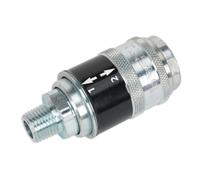 Sealey Self-Venting Release System Coupling Body Male 1/4"BSPT Workshop Safety