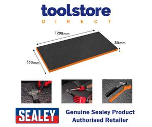 Sealey SF30OR 1200 x 550 x 30mm Easy Peel Shadow Foam Orange/Black
