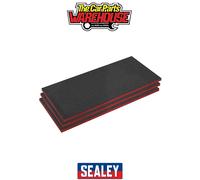 Sealey SFPK30R Easy Peel Shadow Foam 1200 x 550 x 30mm, Red/Black - Pack o