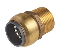 Sealey SharkBite Straight Adaptor Converter 22mm x 3/4"BSPT Brass SBA22BSA
