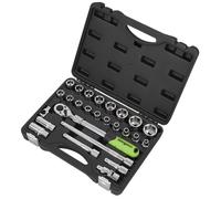 SEALEY SIEGEN 26pc 1/2"Sq Drive Extendable Ratchet Socket Ext Bar Set In Case